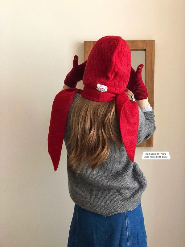 韓 素色連帽圍巾 6色