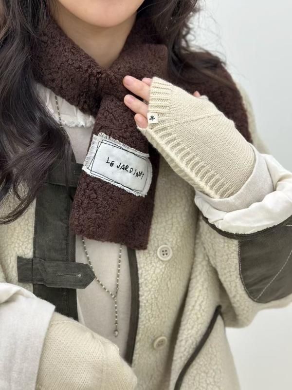 韓 小標短圍巾 3色