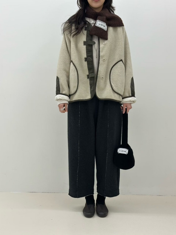 韓 小標短圍巾 3色