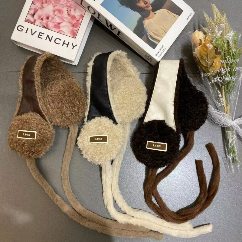 韓 毛毛綁帶耳罩 3色