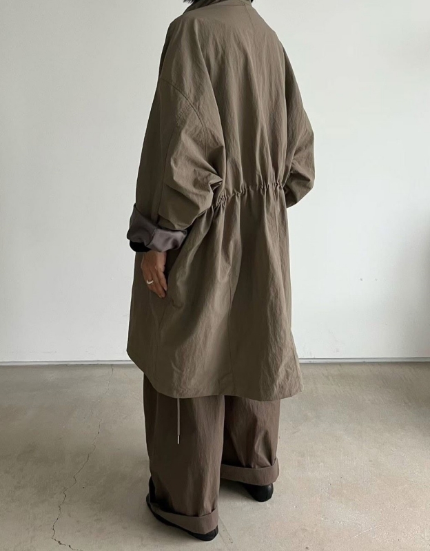 韓 立領長版風衣外套 3色