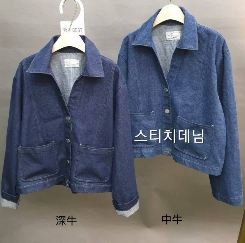 韓 有領小V牛仔外套 2色 size