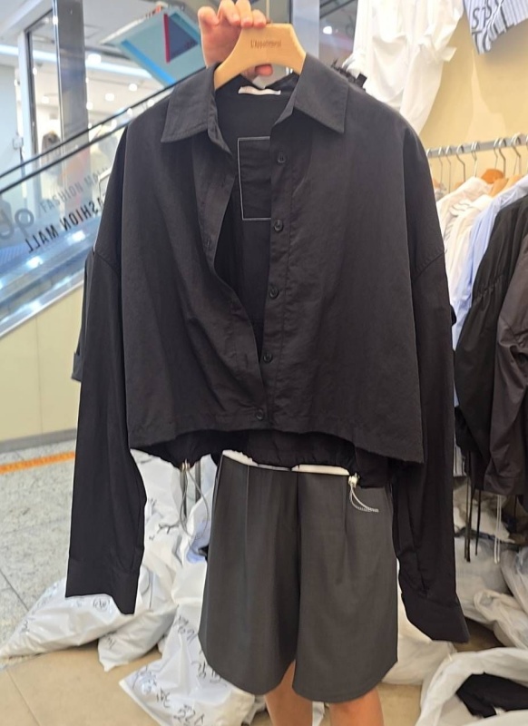 韓 背貼布襯衫外套 2色 size