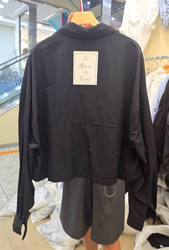韓 背貼布襯衫外套 2色 size