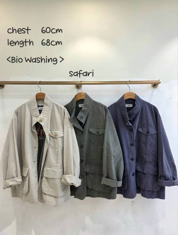 韓 小立領前口袋外套 3色