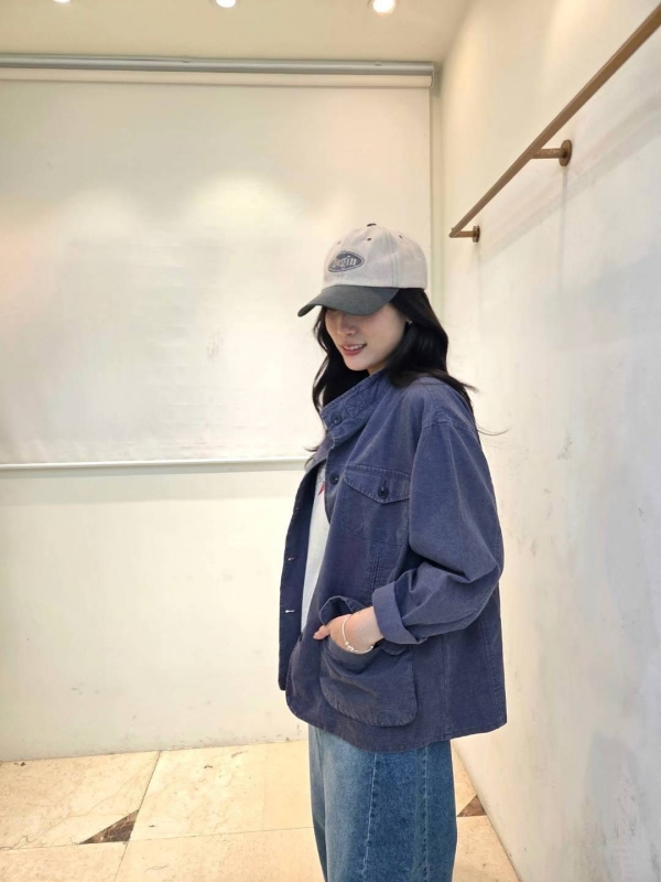 韓 小立領前口袋外套 3色