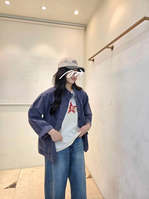 韓 小立領前口袋外套 3色