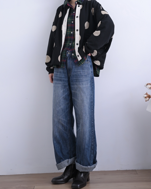韓 白點點短版外套 size