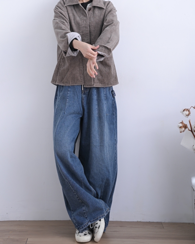 韓 燈心絨短版外套 2色 size