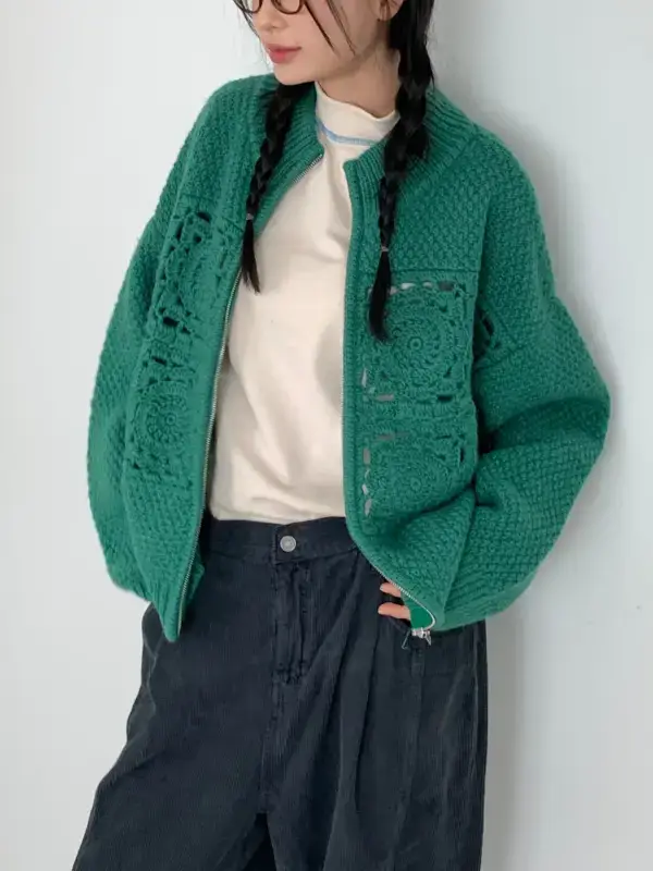 韓 方織花外套 4色