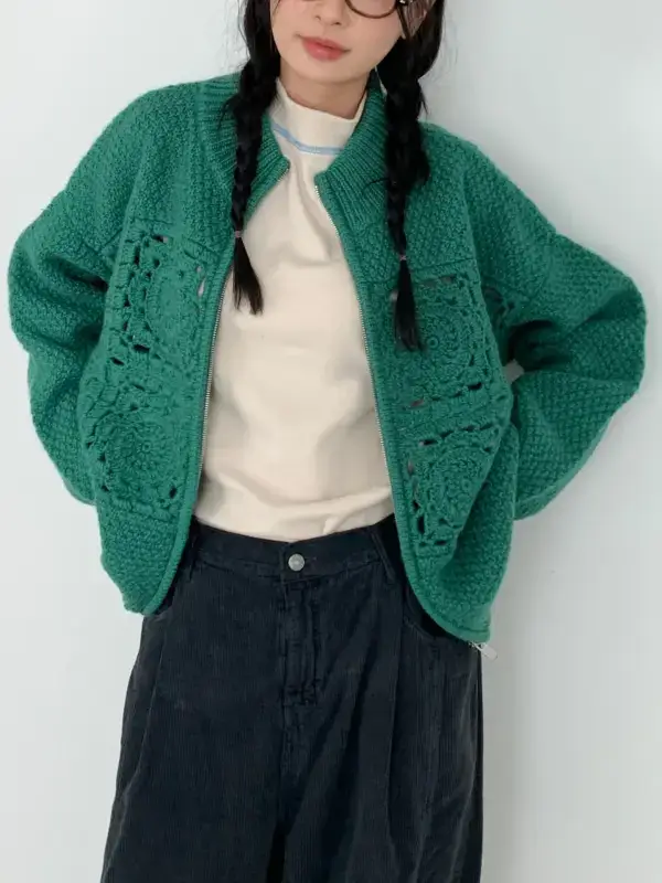 韓 方織花外套 4色