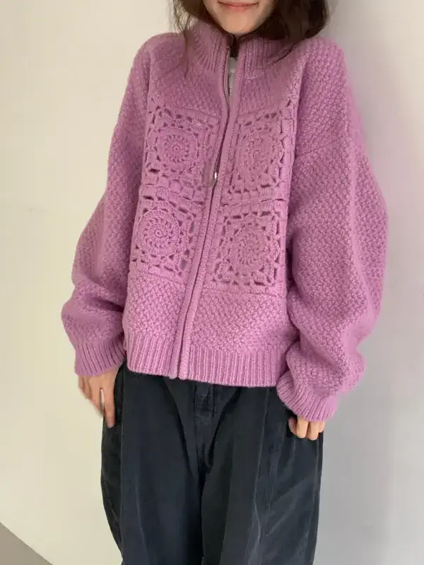 韓 方織花外套 4色