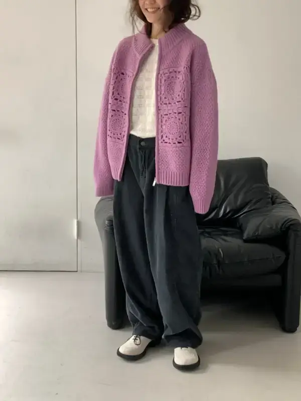 韓 方織花外套 4色