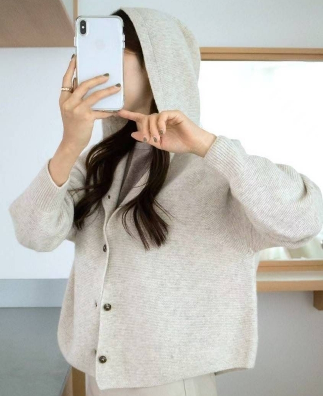 韓 連帽短版微毛料外套 2色 size