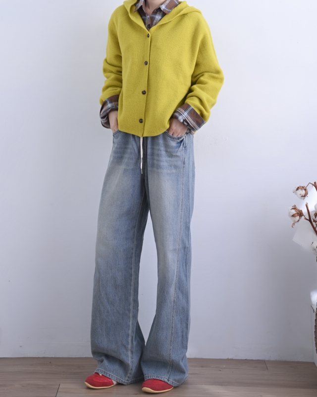 韓 連帽短版微毛料外套 2色 size