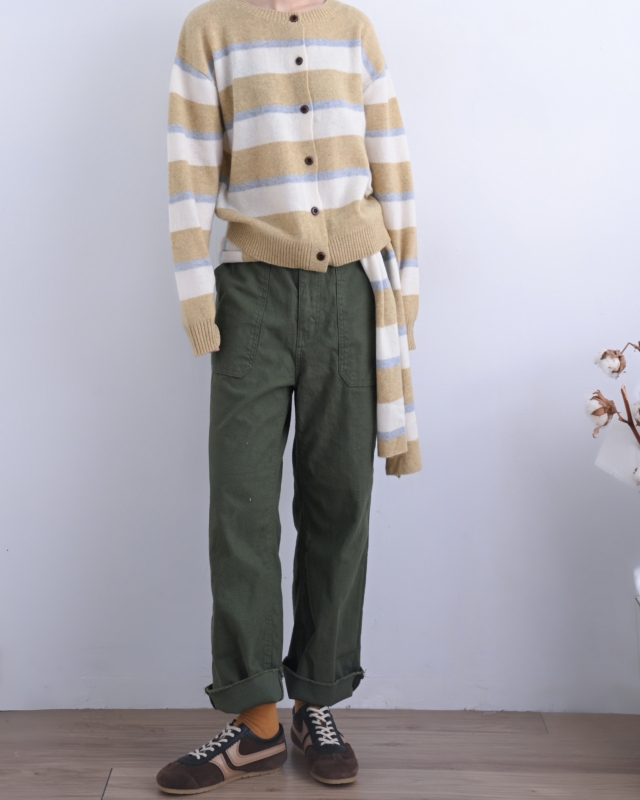 韓 附圍巾條文小外套 2色 size