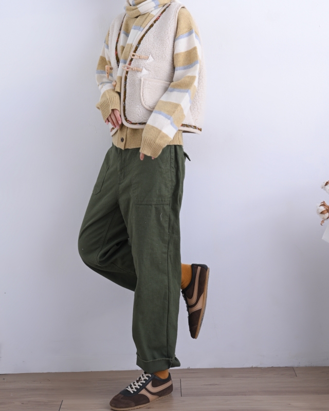 韓 附圍巾條文小外套 2色 size