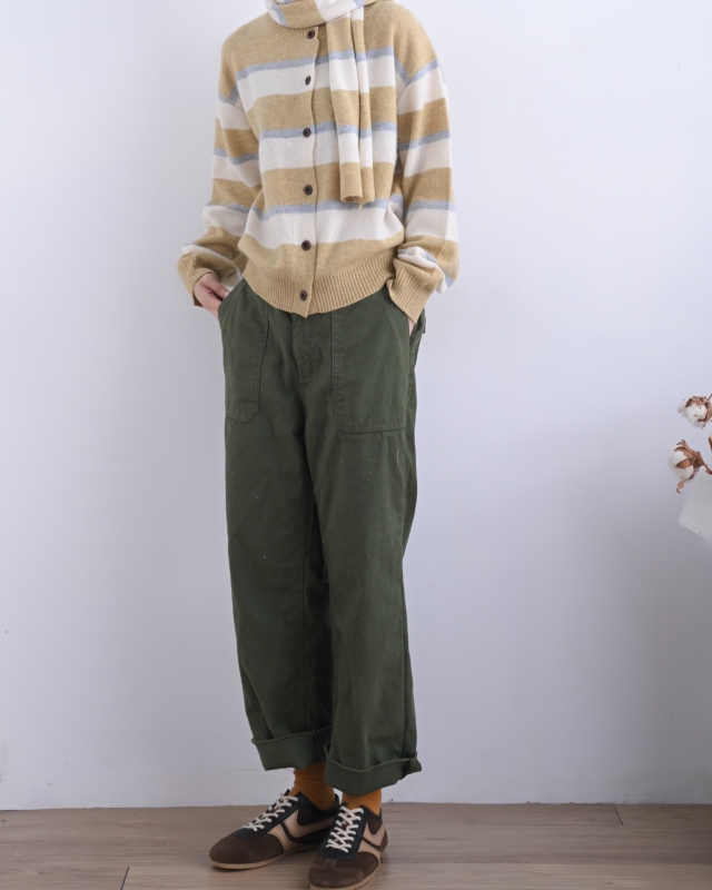 韓 附圍巾條文小外套 2色 size