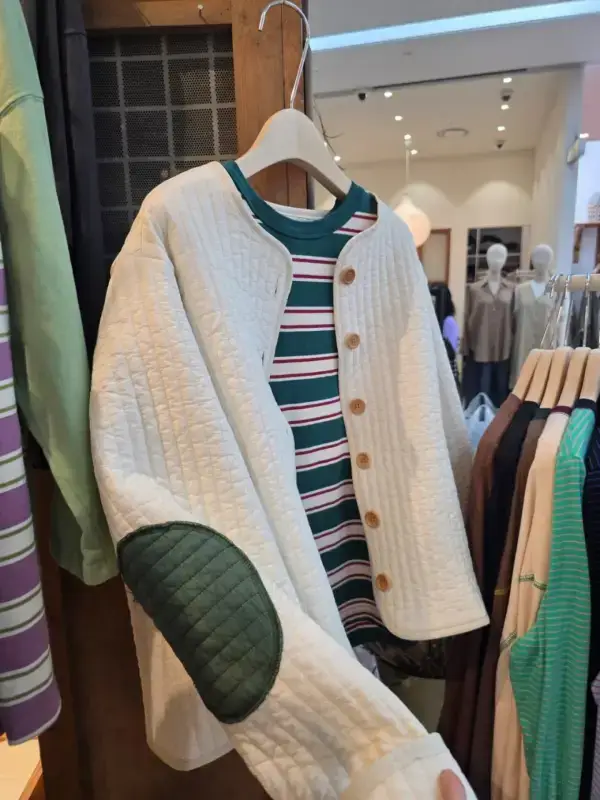 韓 肘拼布短版外套 6色 size