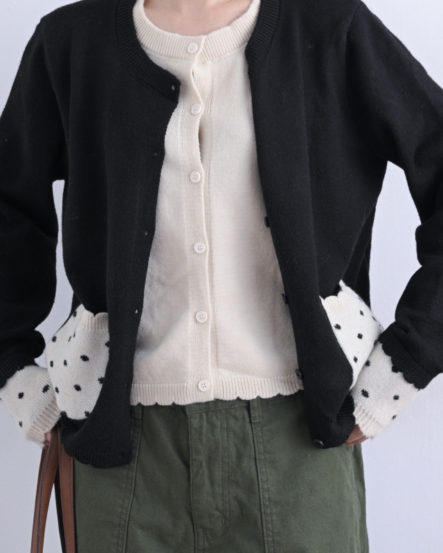 韓 假兩件式點點口袋小外套 size