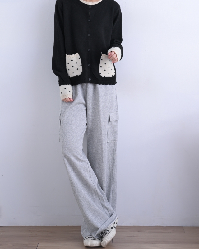 韓 假兩件式點點口袋小外套 size