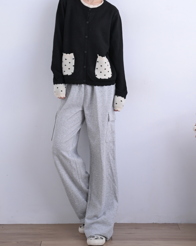 韓 假兩件式點點口袋小外套 size