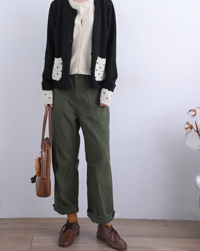 韓 假兩件式點點口袋小外套 size