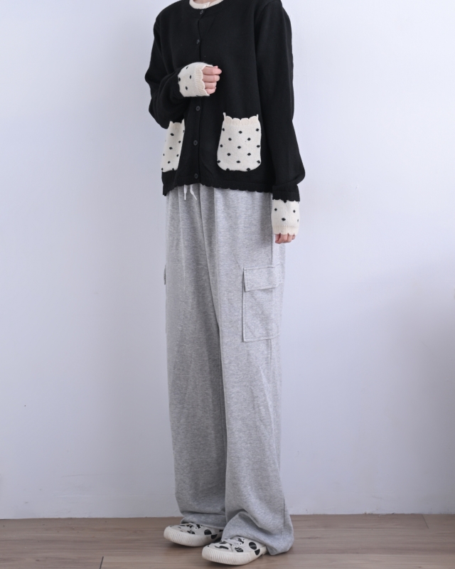 韓 假兩件式點點口袋小外套 size