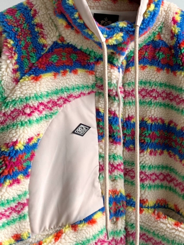 韓 小短毛印花圖騰外套