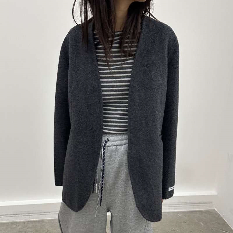 韓 無領西裝外套 3色