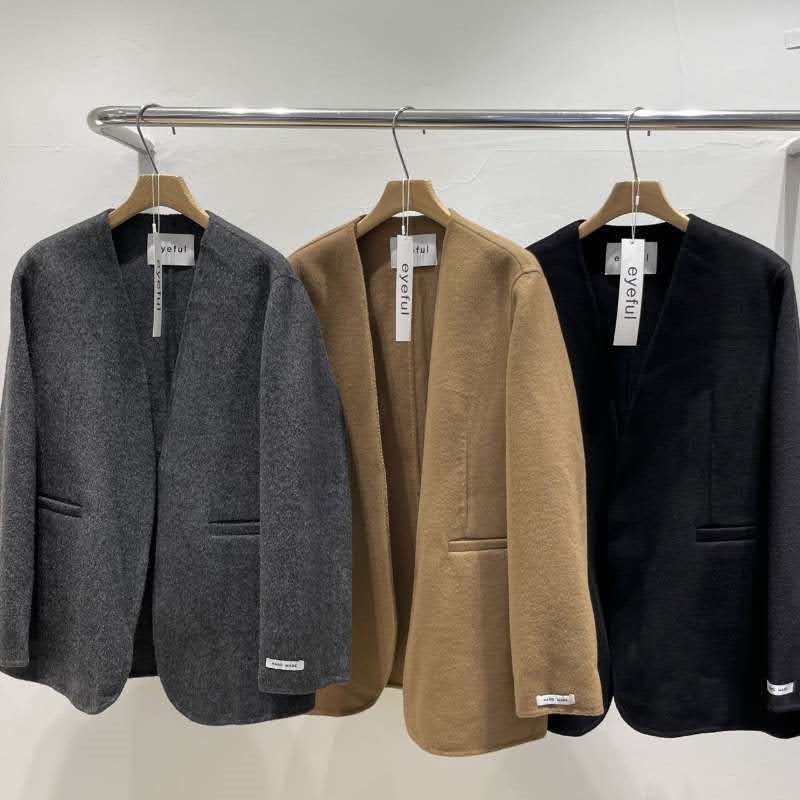 韓 無領西裝外套 3色