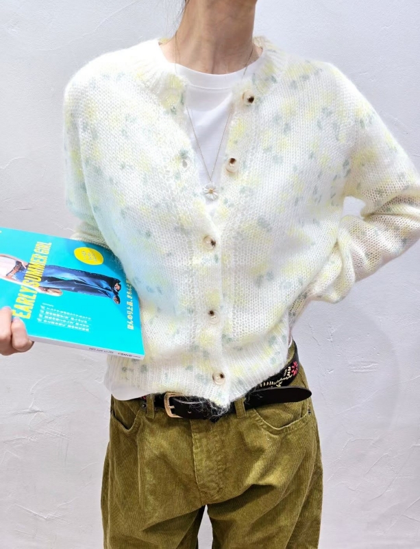 韓 小花微毛料外套 2色 size