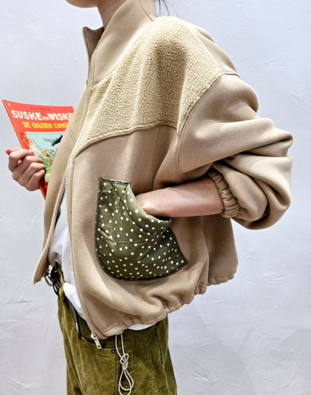 韓 點點口袋短版外套 2色