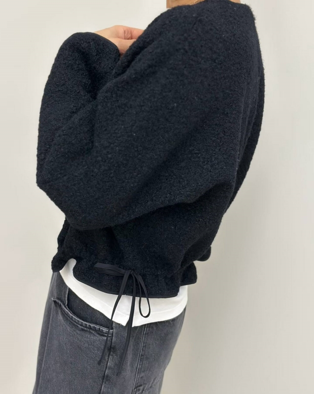 韓 珍珠毛料抽繩外套 4色 size