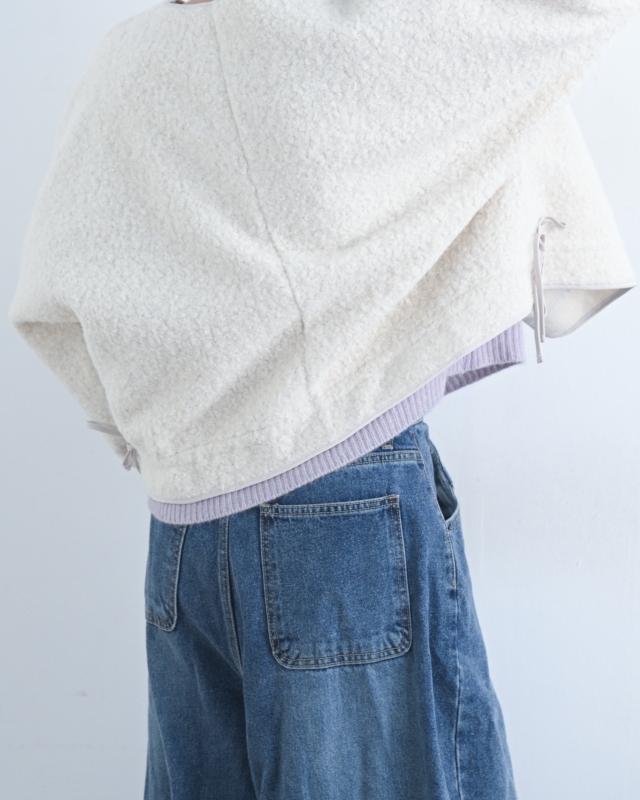 韓 珍珠毛料抽繩外套 4色 size