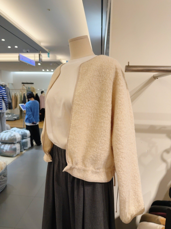 韓 珍珠毛料抽繩外套 4色 size