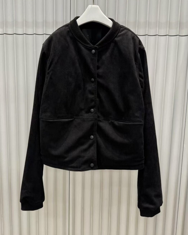 韓 麂皮圓領短版外套 2色 size