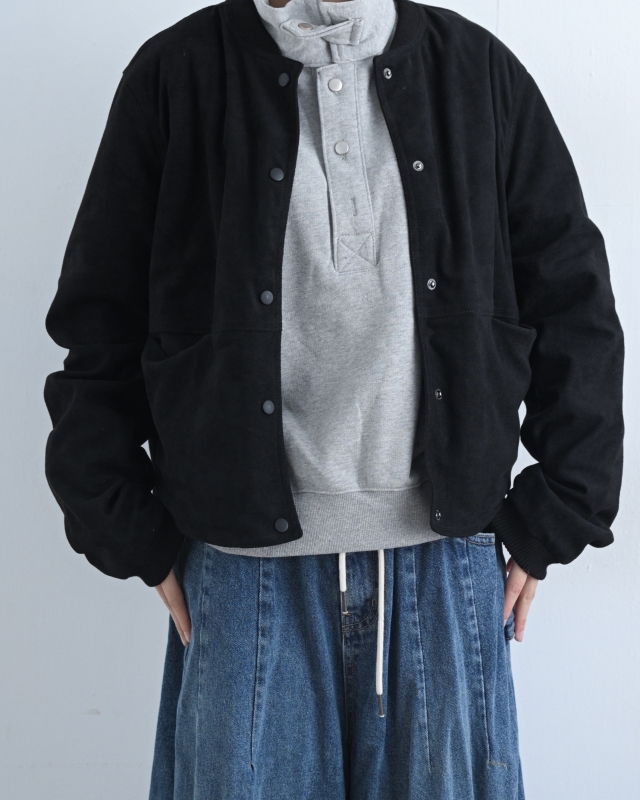 韓 麂皮圓領短版外套 2色 size