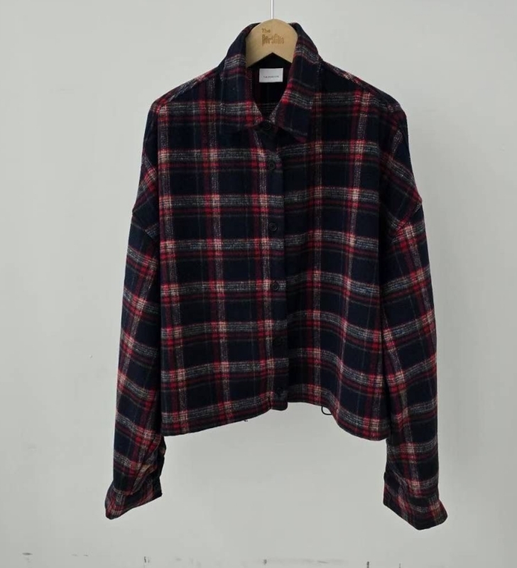 韓 後貼布格文襯衫外套 size