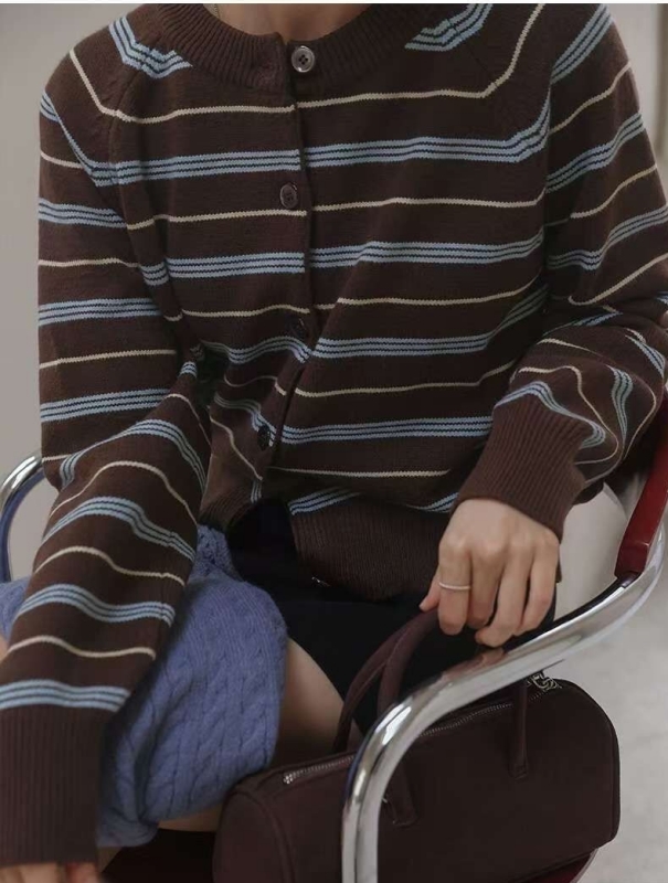 韓 細條文短版外套 2色 size