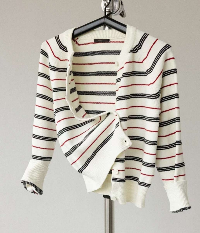 韓 細條文短版外套 2色 size