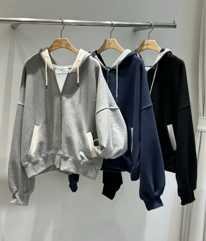 韓 配色連帽外套 3色 size