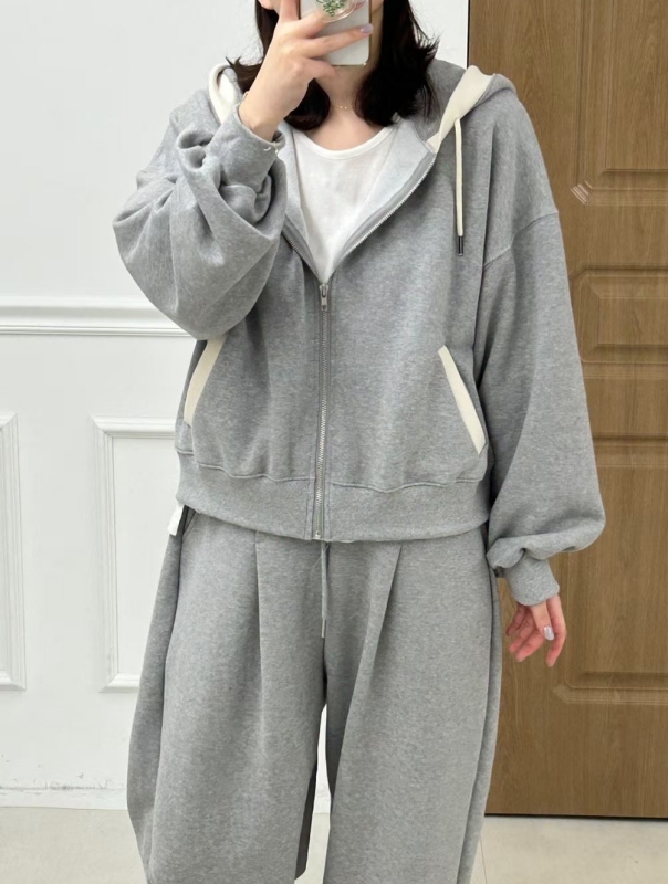 韓 配色連帽外套 3色 size