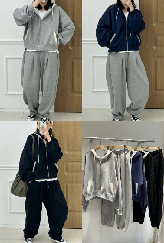 韓 配色連帽外套 3色 size