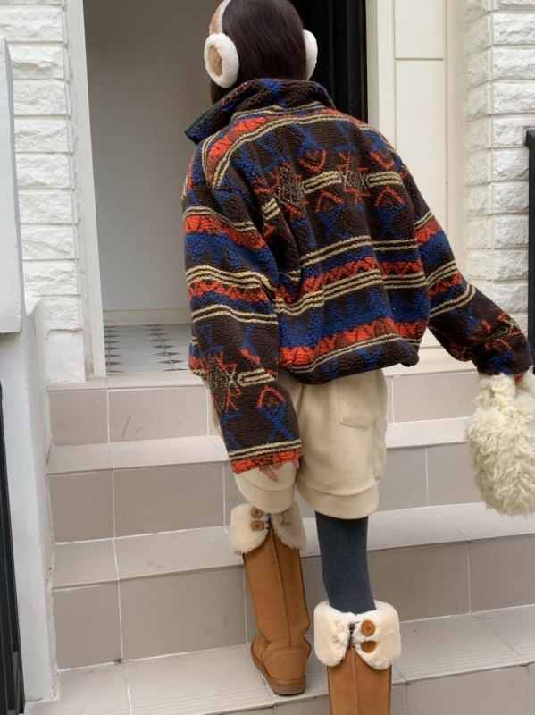 韓 圖騰兩面穿外套 2色