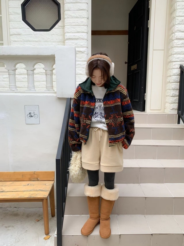 韓 圖騰兩面穿外套 2色