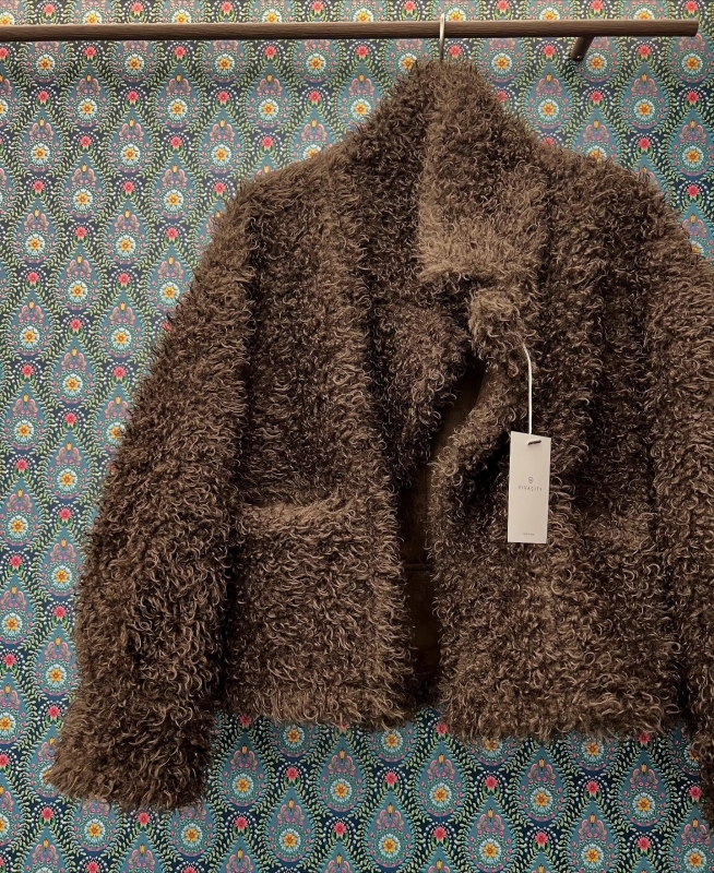 韓 兩面穿毛毛短版外套 size