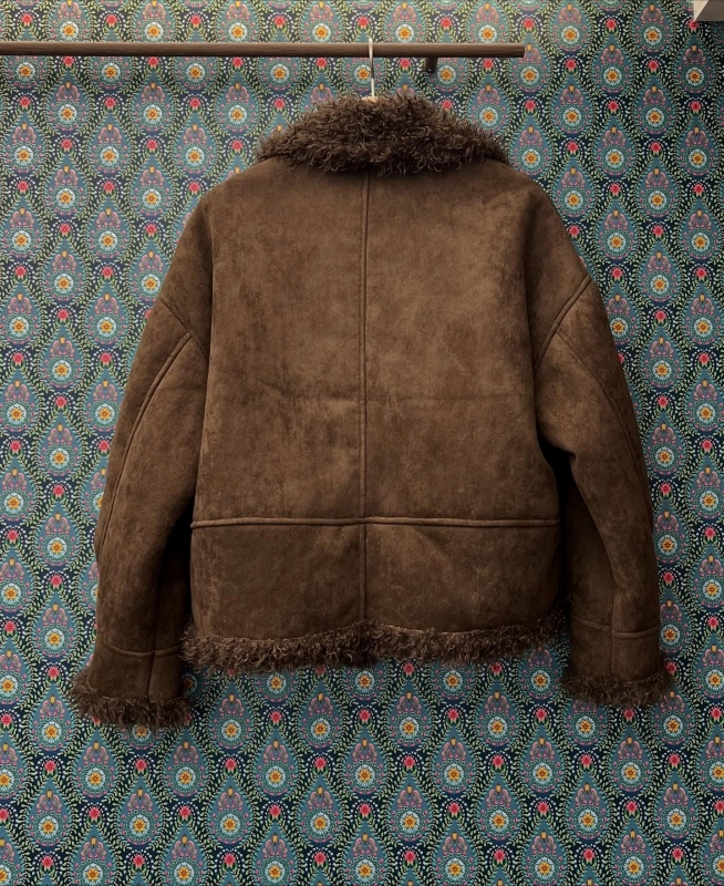 韓 兩面穿毛毛短版外套 size