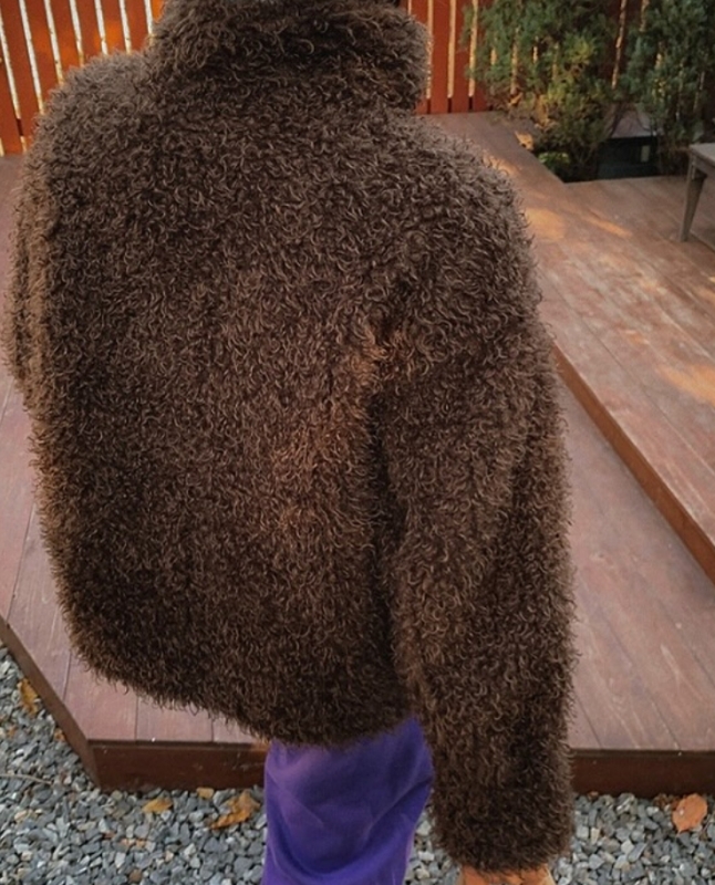 韓 兩面穿毛毛短版外套 size