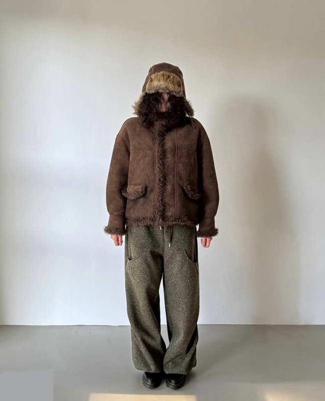 韓 兩面穿毛毛中版外套